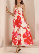 Load image into Gallery viewer, Chocolate polka lace trim strappy sundress