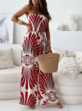 Load image into Gallery viewer, Fashionable Print Bandeau Waist-Cinching Jumpsuit