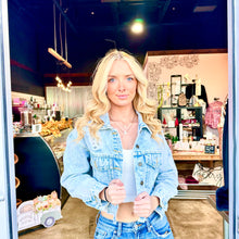 Load image into Gallery viewer, WEST VIRGINIA CHECKERED LIP DENIM JACKET