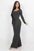 Load image into Gallery viewer, Long sleeve slinky bodysuit with matching flare pants set