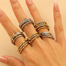 Load image into Gallery viewer, Stainless Steel Stackable Plain Band Rings Linked | 40R134