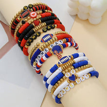 Load image into Gallery viewer, FOOTBALL HANDMADE SOFT CLAY LETTER BRACELET SET_CWMM3534