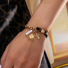 Load image into Gallery viewer, SCARF CHARM BRACELET- SUNBLAST CROSS PEARL CHARM | 80B1560