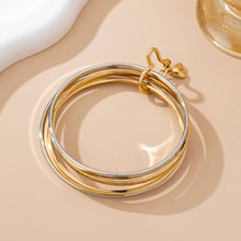 Load image into Gallery viewer, Gold Silver Heart Linked Multi Bangle Set Bracelet | 80B1591