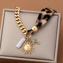 Load image into Gallery viewer, SCARF CHARM BRACELET- SUNBLAST CROSS PEARL CHARM | 80B1560