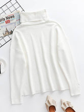 Load image into Gallery viewer, Casual Loose Solid Color High-Neck Long Sleeves Knitwear