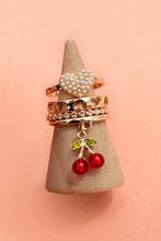 Load image into Gallery viewer, LAYERED MULTI CHERRY PORCELAIN STACKABLE RING SET | 80R055