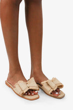 Load image into Gallery viewer, RESORT STAY - Raffia Bow Sandals, Beach Slide, Summer Flat