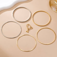 Load image into Gallery viewer, Gold Silver Heart Linked Multi Bangle Set Bracelet | 80B1591
