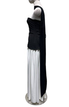 Load image into Gallery viewer, Effortless asymmetrical strapless evening dress w scarf