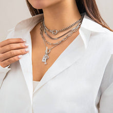 Load image into Gallery viewer, SNAKE BONE CHAIN VINTAGE KEY BRACELET NECKLACE_CWAJE1148