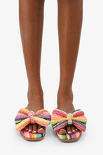 Load image into Gallery viewer, RESORT STAY - Raffia Bow Sandals, Beach Slide, Summer Flat