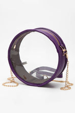 Load image into Gallery viewer, Solid Color Trim Clear Round Crossbody Bag