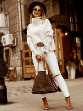 Load image into Gallery viewer, Casual Loose Solid Color High-Neck Long Sleeves Knitwear