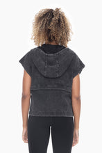 Load image into Gallery viewer, KJ-12249 Cotton Mineral Wash Short Sleeve Zip-Up Hoodie