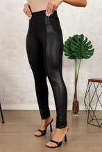 Load image into Gallery viewer, Leather Patchwork High Waist Leggings