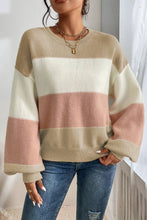 Load image into Gallery viewer, Colorblock Lantern Sleeve Sweater