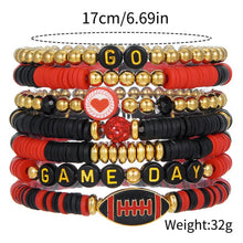 Load image into Gallery viewer, FOOTBALL HANDMADE SOFT CLAY LETTER BRACELET SET_CWMM3534