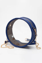 Load image into Gallery viewer, Solid Color Trim Clear Round Crossbody Bag