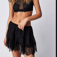 Load image into Gallery viewer, High Waist Lace Mini Skirt With Irregular Hem In Solid Color