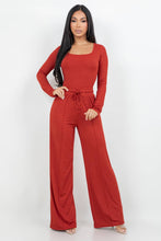 Load image into Gallery viewer, Long sleeve slinky bodysuit with matching flare pants set