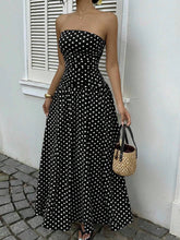 Load image into Gallery viewer, Y2k Boho Beach Polka Dots Strapless Ruched Dress