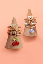 Load image into Gallery viewer, LAYERED MULTI CHERRY PORCELAIN STACKABLE RING SET | 80R055