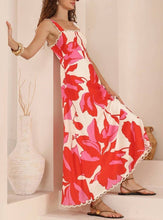 Load image into Gallery viewer, Chocolate polka lace trim strappy sundress