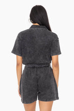 Load image into Gallery viewer, KP-12192 Mineral Wash Cotton Playsuit