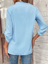Load image into Gallery viewer, V-Neck Pullover Stripe Print Casual Shirt