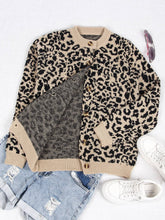 Load image into Gallery viewer, ROS-Retro Slouchy Leopard Print Crewneck Cardigan