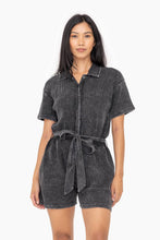 Load image into Gallery viewer, KP-12192 Mineral Wash Cotton Playsuit