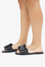 Load image into Gallery viewer, RESORT STAY - Raffia Bow Sandals, Beach Slide, Summer Flat