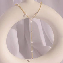 Load image into Gallery viewer, 18K STAINLESS STEEL TARNISH FREE PEARL Y NECKLACE | 40NK9613