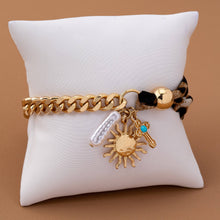 Load image into Gallery viewer, SCARF CHARM BRACELET- SUNBLAST CROSS PEARL CHARM | 80B1560