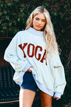 Load image into Gallery viewer, IT2594 'PILATES & YOGA' Print Reversible Mockneck Sweatshirt