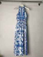 Load image into Gallery viewer, A-Line Loose Flower Print Split-Joint Lapel Maxi Dresses