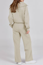 Load image into Gallery viewer, Solid half zip Long sleeve sweatshirt wide leg Relaxed set
