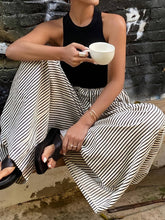 Load image into Gallery viewer, Casual Pocketed Striped Wide-Leg Pants
