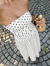 Load image into Gallery viewer, Y2k Boho Beach Polka Dots Strapless Ruched Dress