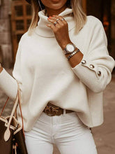 Load image into Gallery viewer, Casual Loose Solid Color High-Neck Long Sleeves Knitwear
