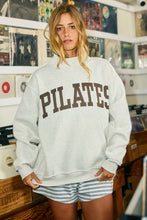 Load image into Gallery viewer, IT2594 'PILATES & YOGA' Print Reversible Mockneck Sweatshirt