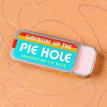 Load image into Gallery viewer, WR-Greasin' Up the Pie Hole Lip Balm | Funny Old School Tin