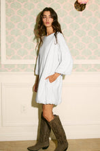 Load image into Gallery viewer, D4407 Puff-sleeve Relaxed Bubble Hem Mini Dress
