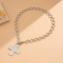 Load image into Gallery viewer, NOTABLE HAMMERED CROSS FRONT TOGGLE NECKLACE | 40NK9474
