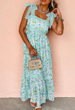 Load image into Gallery viewer, d26644 floral print with bow accent shoulder
