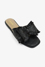 Load image into Gallery viewer, RESORT STAY -  Raffia Bow Sandals, Beach Slide, Summer Flat
