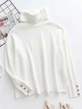 Load image into Gallery viewer, Casual Loose Solid Color High-Neck Long Sleeves Knitwear

