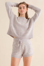 Load image into Gallery viewer, 17661SET - Cozy Sweater Top with Matching Elastic Shorts Set
