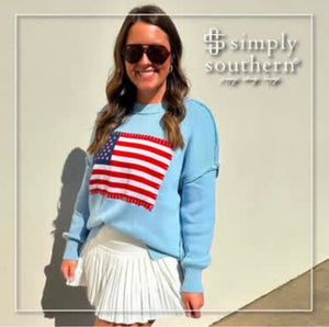 SIMPLY SOUTHERN PP 0125 FLAG SWEATER